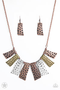A Fan Of The Tribe- Multi Toned Necklace- Paparazzi Accessories