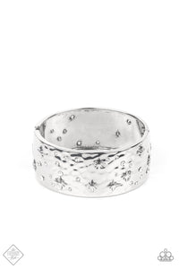 Across The Constellations- White and Silver Bracelet- Paparazzi Accessories