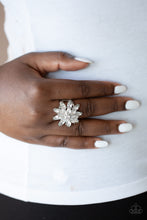 Load image into Gallery viewer, Am I GLEAMing- White and Silver Ring- Paparazzi Accessories