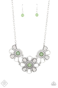 Aquatic Garden- Green and Silver Necklace- Paparazzi Accessories