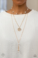 Load image into Gallery viewer, Audaciously Austen- White and Gold Necklace- Paparazzi Accessories