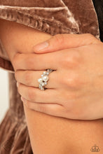Load image into Gallery viewer, Avant-Vintage- White and Silver Ring- Paparazzi Accessories