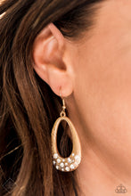 Load image into Gallery viewer, Better LUXE Next Time- White and Gold Earrings- Paparazzi Accessories