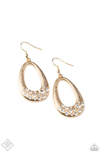 Better LUXE Next Time- White and Gold Earrings- Paparazzi Accessories