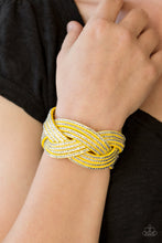 Load image into Gallery viewer, Big City Shimmer- Yellow and White Wrap Bracelet- Paparazzi Accessories