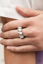 Load image into Gallery viewer, Bling or Bust- White and Silver Ring- Paparazzi Accessories