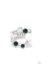 Load image into Gallery viewer, Butterfly Bustle- Green and Silver Ring- Paparazzi Accessories