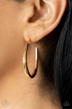 Load image into Gallery viewer, CURVE Your Appetite- Gold Earrings- Paparazzi Accessories