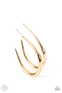 CURVE Your Appetite- Gold Earrings- Paparazzi Accessories