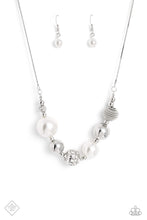 Load image into Gallery viewer, Caliber Choreographer- White and Silver Necklace- Paparazzi Accessories