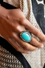 Load image into Gallery viewer, Canyon Sanctuary- Blue and Silver Ring- Paparazzi Accessories