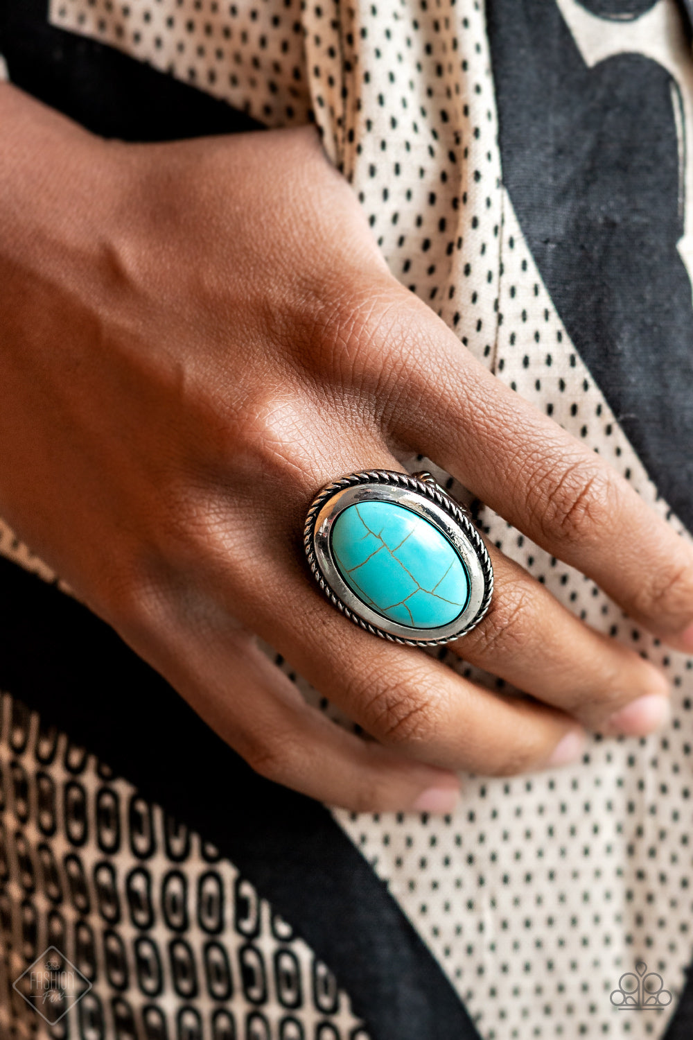 Canyon Sanctuary- Blue and Silver Ring- Paparazzi Accessories