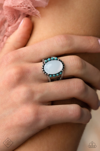 Captivating Cowboy- Blue and Silver Ring- Paparazzi Accessories