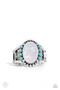 Captivating Cowboy- Blue and Silver Ring- Paparazzi Accessories