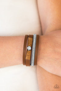 Catwalk Craze- Brown and Silver Bracelet- Paparazzi Accessories