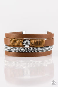 Catwalk Craze- Brown and Silver Bracelet- Paparazzi Accessories