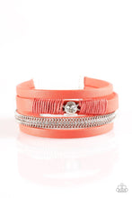 Load image into Gallery viewer, Catwalk Craze- Orange and Silver Bracelet- Paparazzi Accessories
