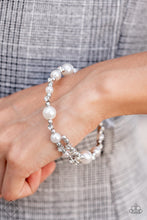 Load image into Gallery viewer, Chicly Celebrity- White and Silver Bracelet- Paparazzi Accessories