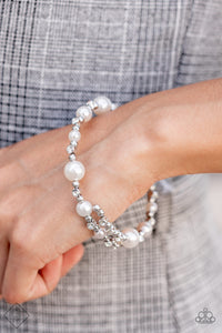 Chicly Celebrity- White and Silver Bracelet- Paparazzi Accessories