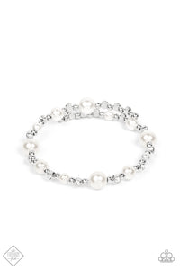 Chicly Celebrity- White and Silver Bracelet- Paparazzi Accessories