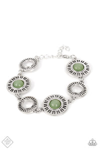 Coastal Charmer- Green and Silver Bracelet- Paparazzi Accessories
