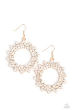 Load image into Gallery viewer, Combustible Couture- White and Gold Earrings- Paparazzi Accessories