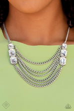Load image into Gallery viewer, Come CHAIN Or Shine- White and Silver Necklace- Paparazzi Accessories