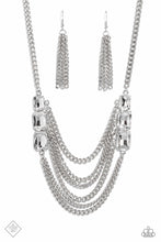 Load image into Gallery viewer, Come CHAIN Or Shine- White and Silver Necklace- Paparazzi Accessories