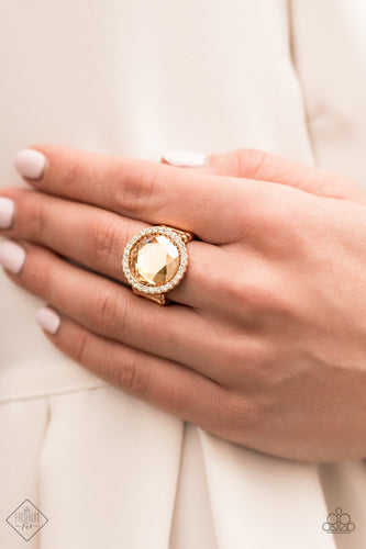 Crown Culture- White and Gold Ring- Paparazzi Accessories