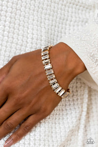 Darling Debutante- White and Gold Bracelet- Paparazzi Accessories