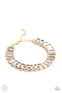 Darling Debutante- White and Gold Bracelet- Paparazzi Accessories