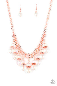 Deep Space Diva- White and Copper Necklace- Paparazzi Accessories