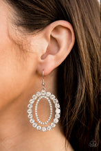 Load image into Gallery viewer, Deluxe Luxury- White and Silver Earrings- Paparazzi Accessories