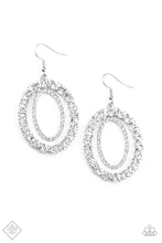 Load image into Gallery viewer, Deluxe Luxury- White and Silver Earrings- Paparazzi Accessories