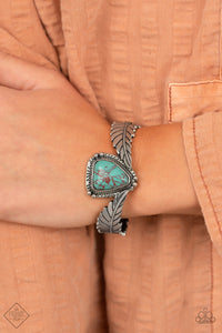 Desert Roost- Blue and Silver Bracelet- Paparazzi Accessories