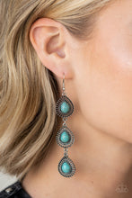 Load image into Gallery viewer, Desertscape Dweller- Blue and Silver Earrings- Paparazzi Accessories