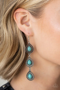 Desertscape Dweller- Blue and Silver Earrings- Paparazzi Accessories
