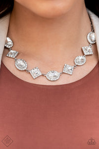 Diamond Of The Season- White and Silver Necklace- Paparazzi Accessories