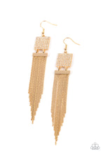 Load image into Gallery viewer, Dramatically Deco- White and Gold Earrings- Paparazzi Accessories