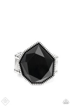 Load image into Gallery viewer, Dynamically Defaced- Black and Silver Ring- Paparazzi Accessories