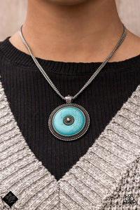 EPICENTER Of Attention- Blue and Silver Necklace- Paparazzi Accessories