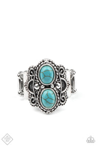 Eco Essence- Blue and Silver Ring- Paparazzi Accessories