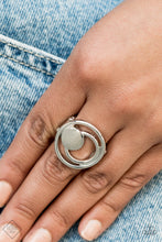 Load image into Gallery viewer, Edgy Eclipse- Silver Ring- Paparazzi Accessories