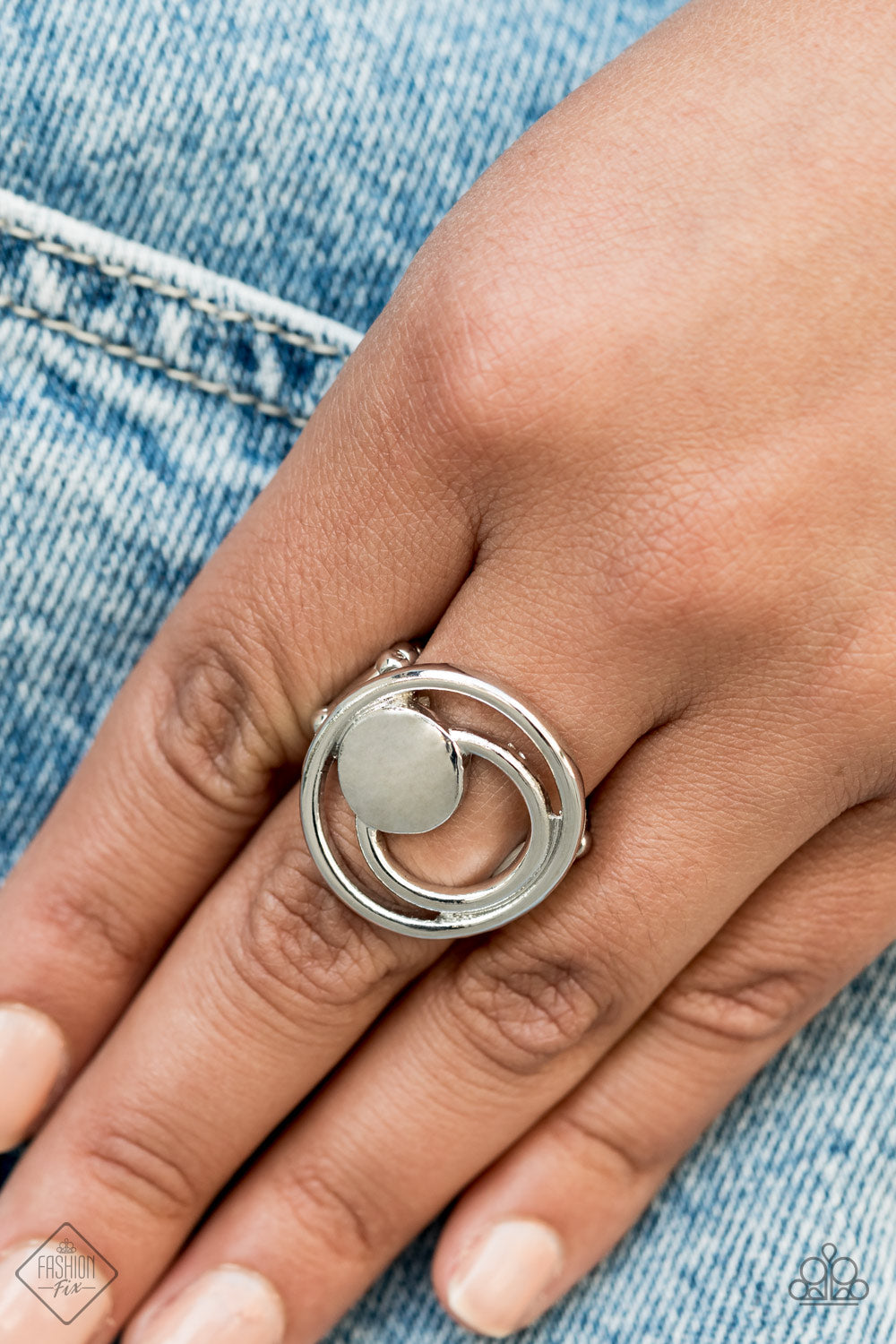Edgy Eclipse- Silver Ring- Paparazzi Accessories