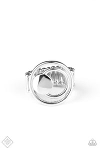 Edgy Eclipse- Silver Ring- Paparazzi Accessories