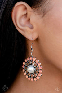 Effortlessly Eden- Orange and Silver Earrings- Paparazzi Accessories