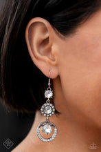 Load image into Gallery viewer, Enchanting Effulgence- White and Silver Earrings- Paparazzi Accessories