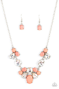 Ethereal Romance- Orange and Silver Necklace- Paparazzi Accessories