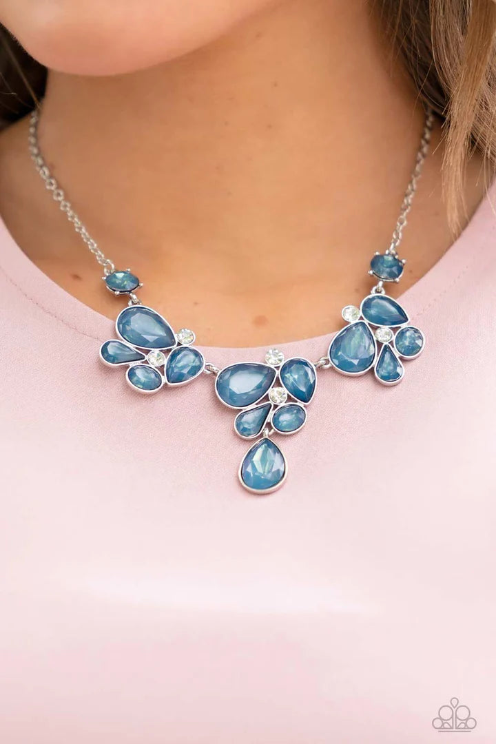 Everglade Escape- Blue and Silver Necklace- Paparazzi Accessories