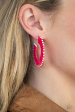 Load image into Gallery viewer, Everybody Conga- Pink and White Earrings- Paparazzi Accessories